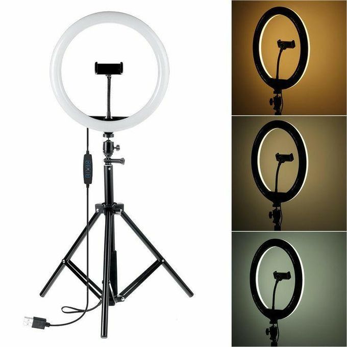 12-Inch LED Ring Light Set with Adjustable Tripod and Phone Holder – Ideal for Content Creators, Vloggers, and Professionals