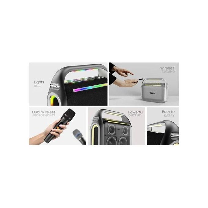 HiFuture MusicBox 100: High-Powered Wireless Bluetooth Speaker Featuring Dual Microphones