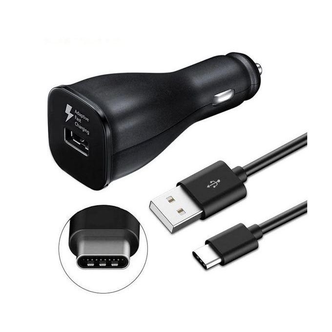 Black Fast Car Charger with Type C - 100-240V