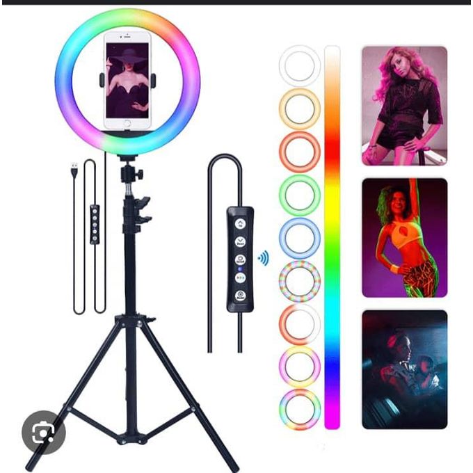 RGB LED Soft Ring Light MJ26, 13-inch, 3 Lighting Modes, Multi-Color — product view 3