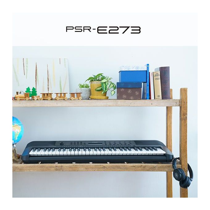 Yamaha PSR-E273Y Digital Keyboard with Adapter – Black