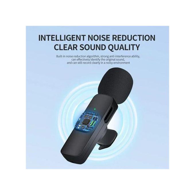 K9 Dual Wireless Lavalier Microphone – Compact Audio and Video Recording Mini Mic for iPhone