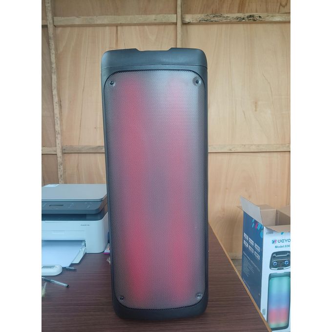 WEYON Black Portable LED Bluetooth Karaoke Microphone Speaker with RGB Lights and Subwoofer – Model 836
