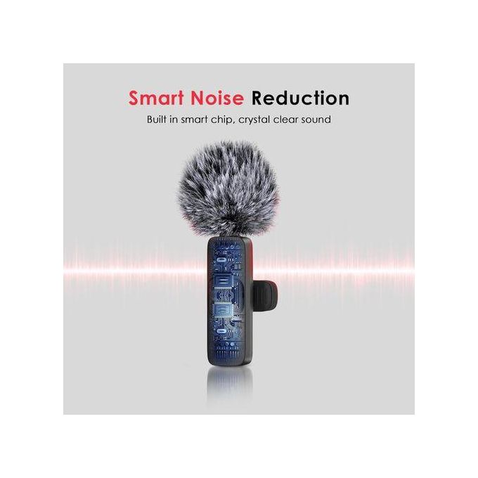 Dual Type-C Wireless Lapel Microphone for iPhone and Android + iOS + Windshield Adapter