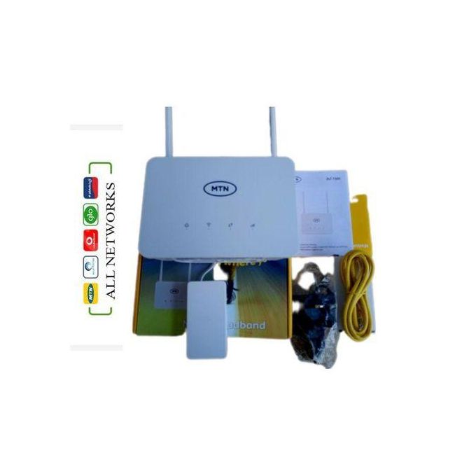 MTN Universal 4G Broadband Router (Compatible with Turbonet SIM) + Backup Battery - White