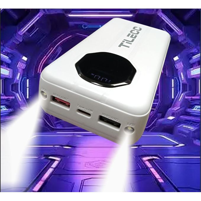 TiLECC TC8512 Portable Power Bank – 30,000 mAh Fast Charge with 4-Wire and LED Digital Display