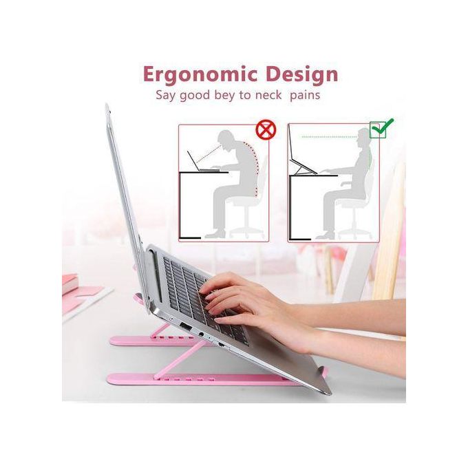 Pink Adjustable Laptop Stand