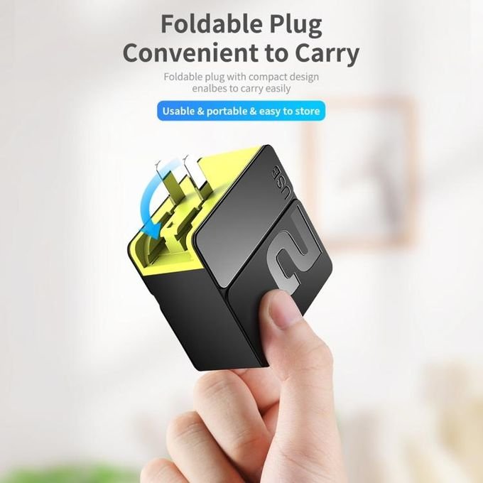 ROCK 18W Dual USB and Dual Type-C Travel Charger with CN Plug in kumasi