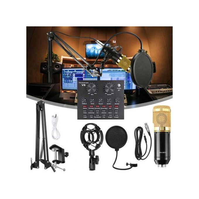 BM800 Microphone Set with V8 Sound Card – Black — product view 2
