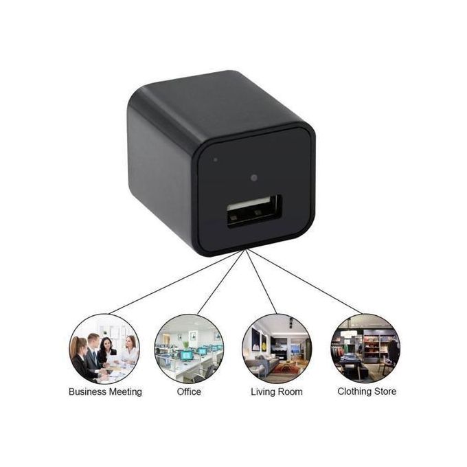 Black USB Charger with Hidden WiFi Camera
