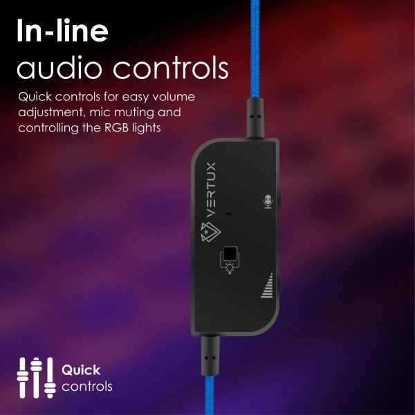 Vertux Amplified Wired Gaming Headset with Noise Isolation