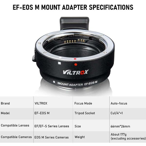 VILTROX EF to EOS M Lens Adapter