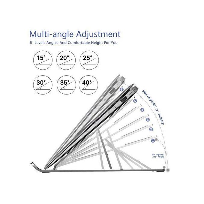 Silver Adjustable Aluminum Laptop Stand