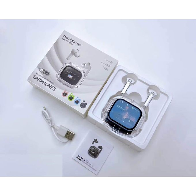 Black TWS Airmax Touchscreen Earbuds