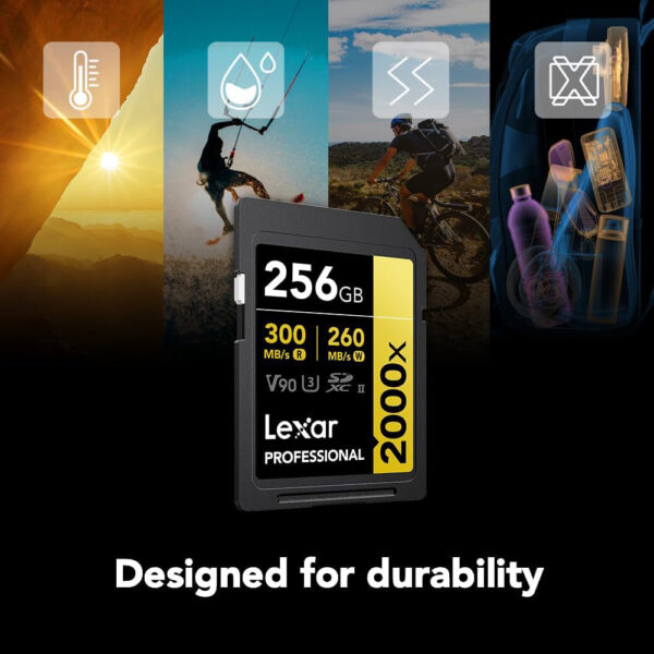 Lexar Professional 256GB 2000X SDHC UHS-II Memory Card – Up to 300MB/s Read Speed and 260MB/s Write Speed, C10 V90 U3