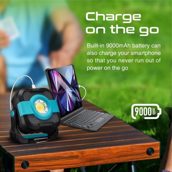 Promate 1200lm IP65 Camping Light with 9000mAh Power Bank