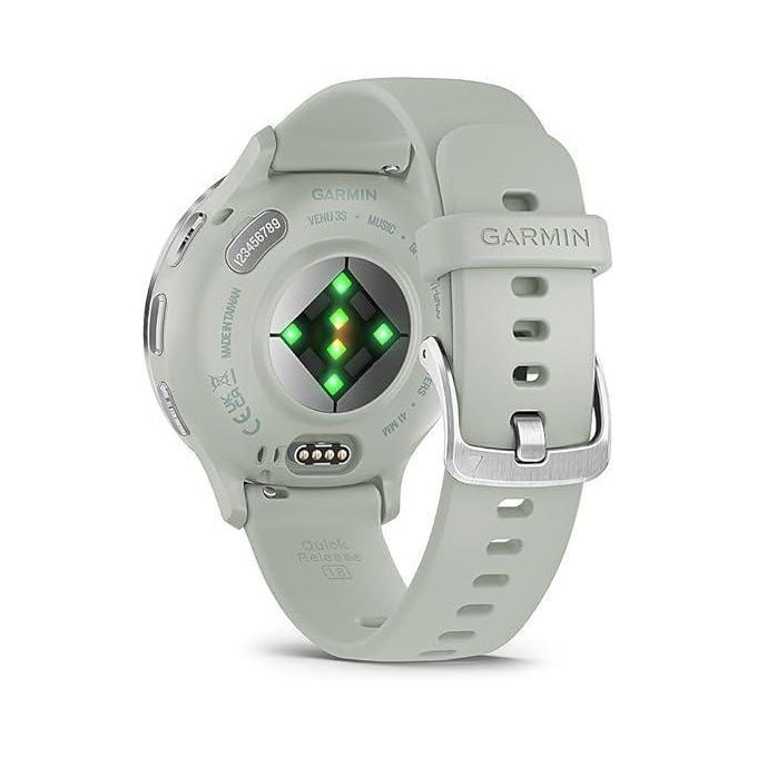 Garmin Venu® 3S Soft Gold Stainless Steel Bezel with French Gray Case and Silicone Strap