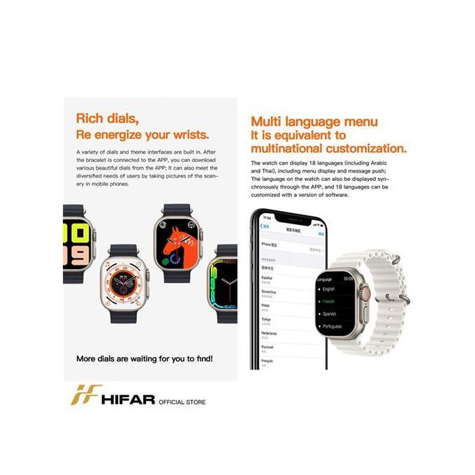 Ultra2 MAX S9 2.2″ IPS HD Full Touchscreen Smartwatch with Bluetooth Calling