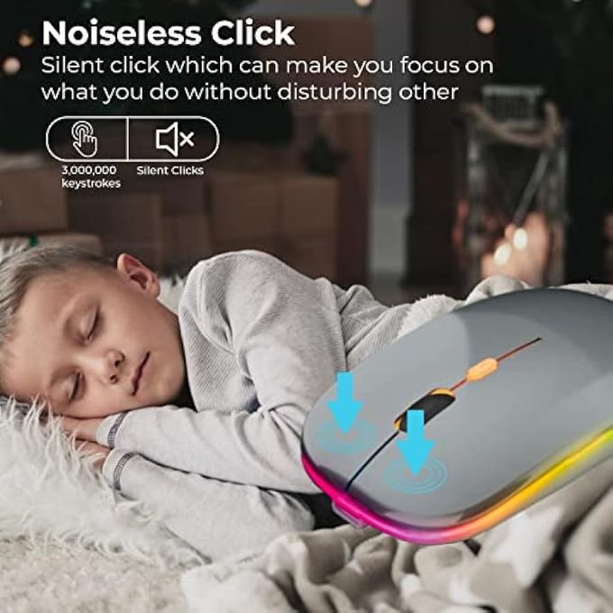 Grey Ultra-Slim Rechargeable Wireless Mouse – 2.4GHz in kumasi