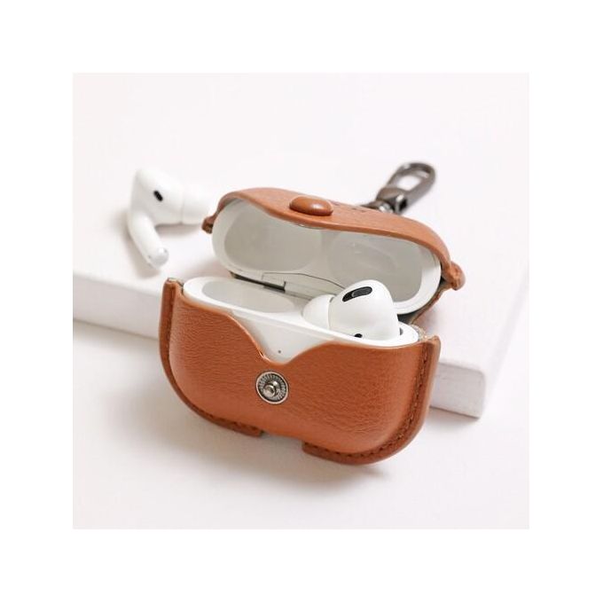 Personalized Brown Vegan Leather Earbud Case – Soft Touch