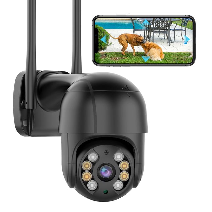 Black 4K PTZ Outdoor IP Wi-Fi Security Camera
