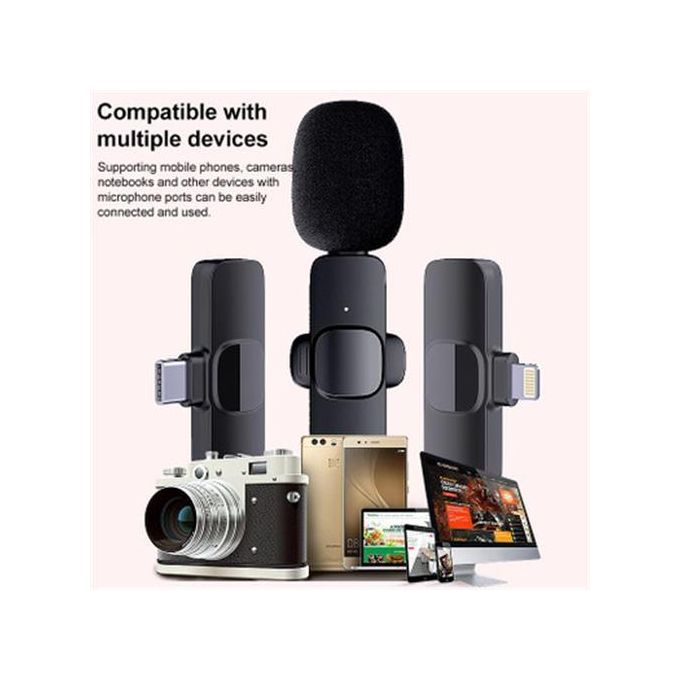 Compact Wireless Lavalier Microphone for iPhone and Android Smartphones