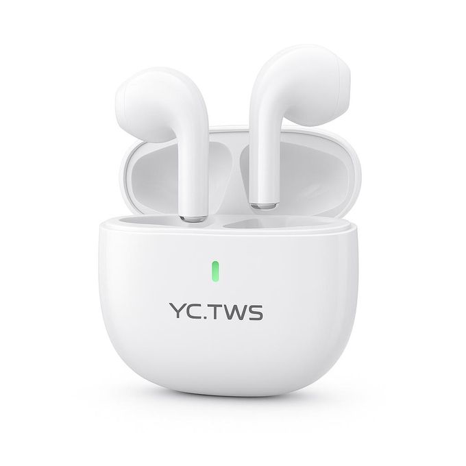 YC.TWS Bluetooth 5.4 Wireless Earbuds – White