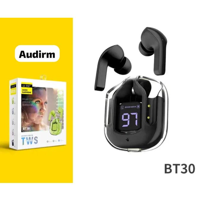 TiLECC BT30 ENC HiFi Stereo Wireless Bluetooth Earbuds with Noise Cancellation - Black