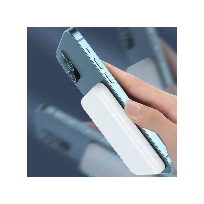 Portable Magnetic Wireless Power Bank – 10000mAh MagSafe Battery Pack – White