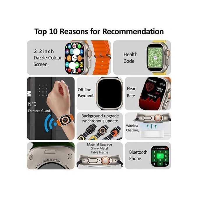 T900 Ultra 2 Smartwatch featuring a 2.19-inch Touchscreen and Bluetooth Calling