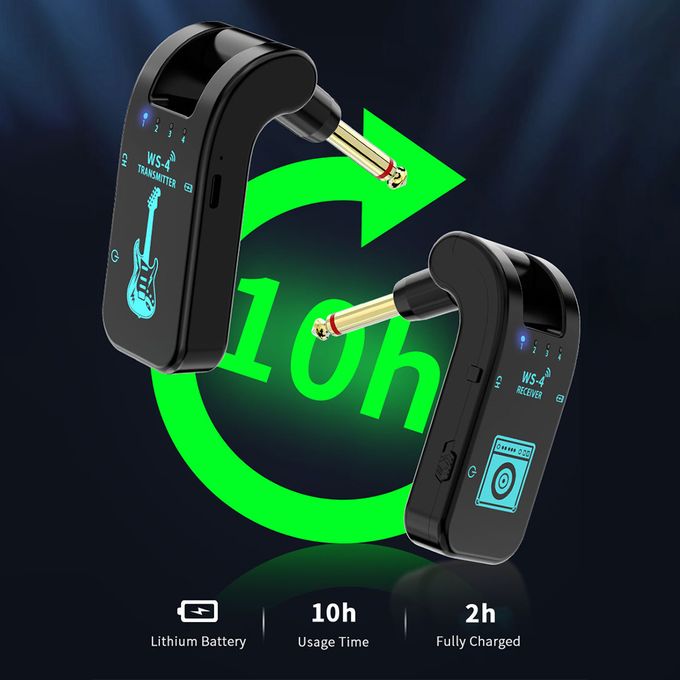 Rechargeable Wireless Guitar Transmitter and Receiver Set – 2.4G