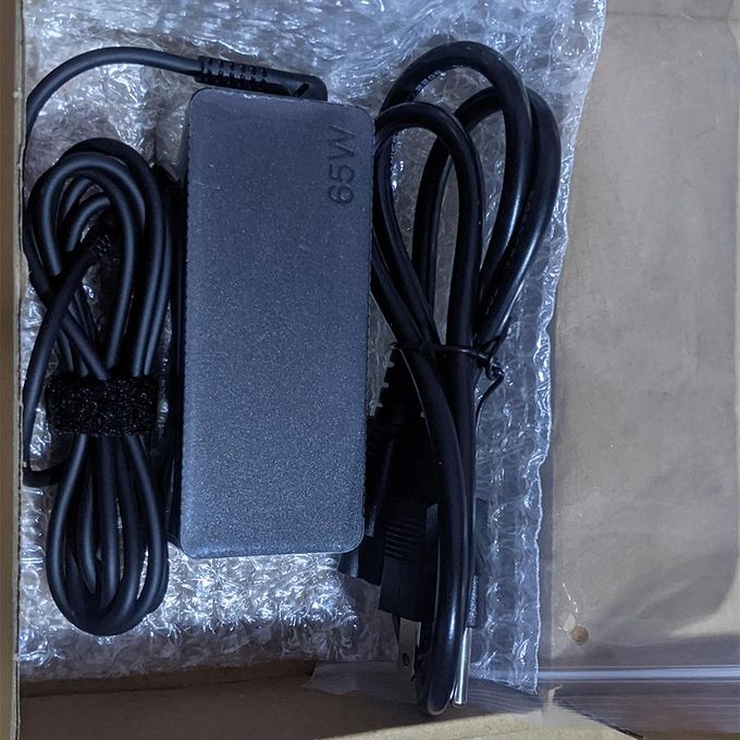 Lenovo 65W USB Type C Fast Charger with Complimentary AC Power Cord – Black
