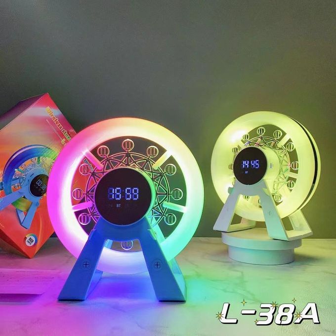 L-38A RGB Light Clock Speaker Ferris Wheel – WHITE
