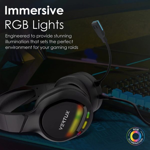 Vertux Wired Gaming Headset with Noise Isolation and Amplified Sound