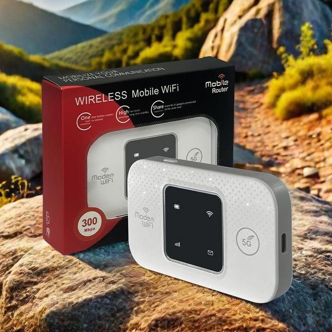 Portable Mobile MiFi Router - 300Mbps Speed, 3000mAh Battery, SIM Slot - Available in White/Black