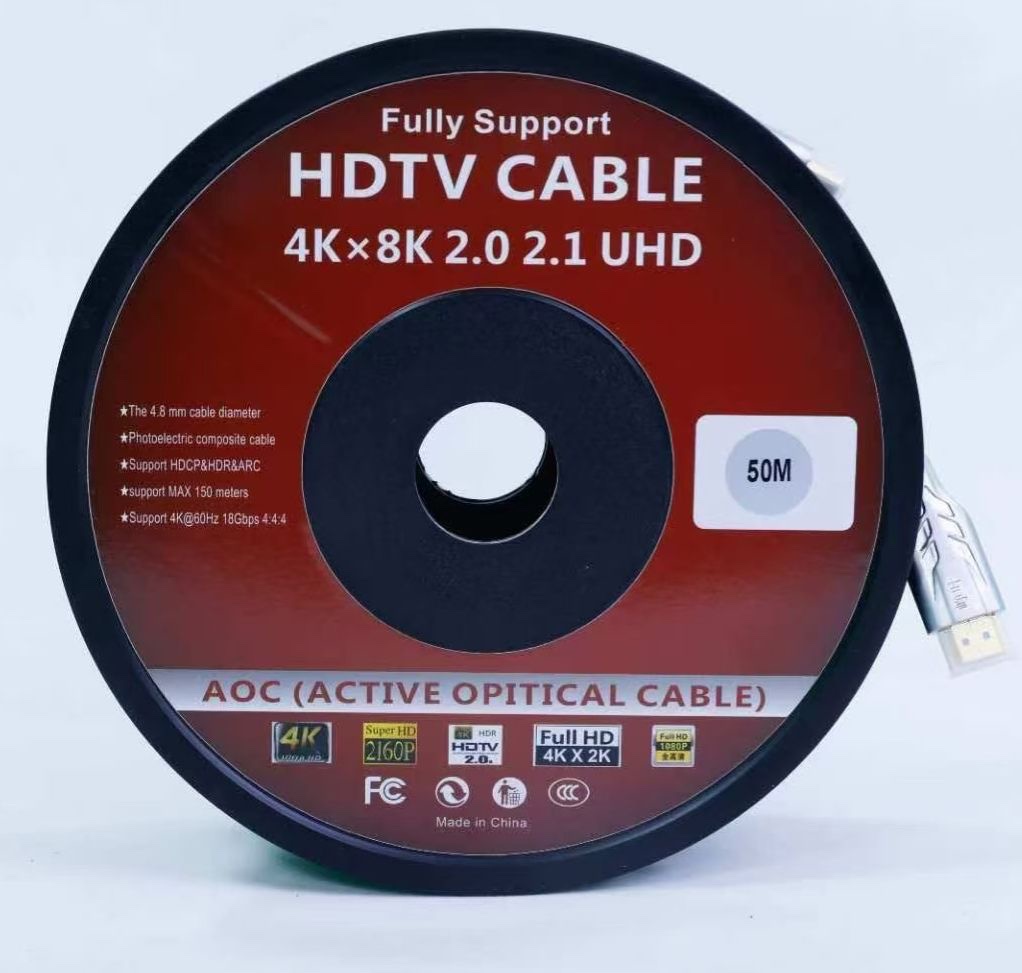 50M Active Optical HDTV Cable with Reel