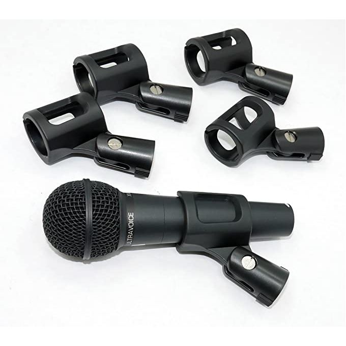 Set of 5 Universal Microphone Holder Clips for Male/Female – Black