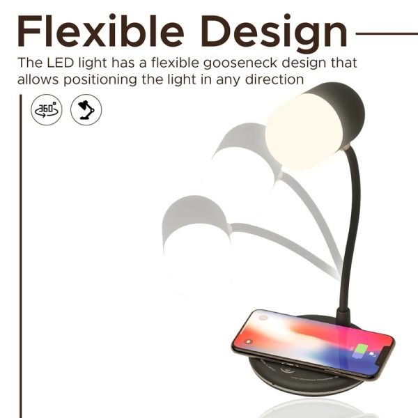 Promate Light Sensitive Led Table Lamp with Wireless Speaker