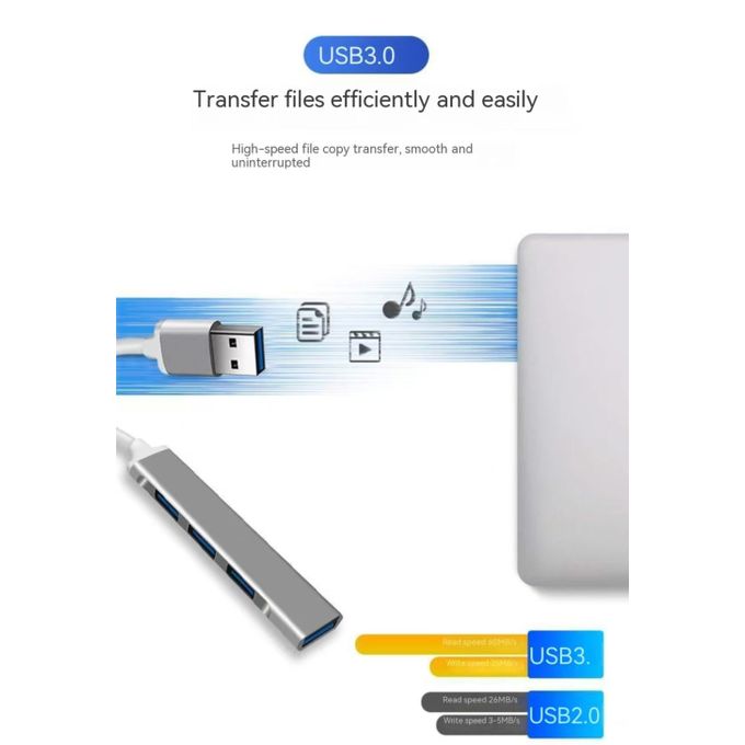 4-in-2 USB Hub with USB 3.0 and Type-C Adapter