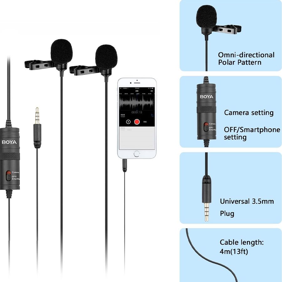 Buy Boya Dual Omni Directional Lavalier Microphone in Kumasi