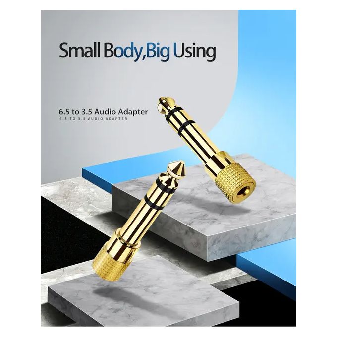 2-Pack Premium 6.35mm Male to 3.5mm Female Audio Adapter – Gold Plated — product view 2