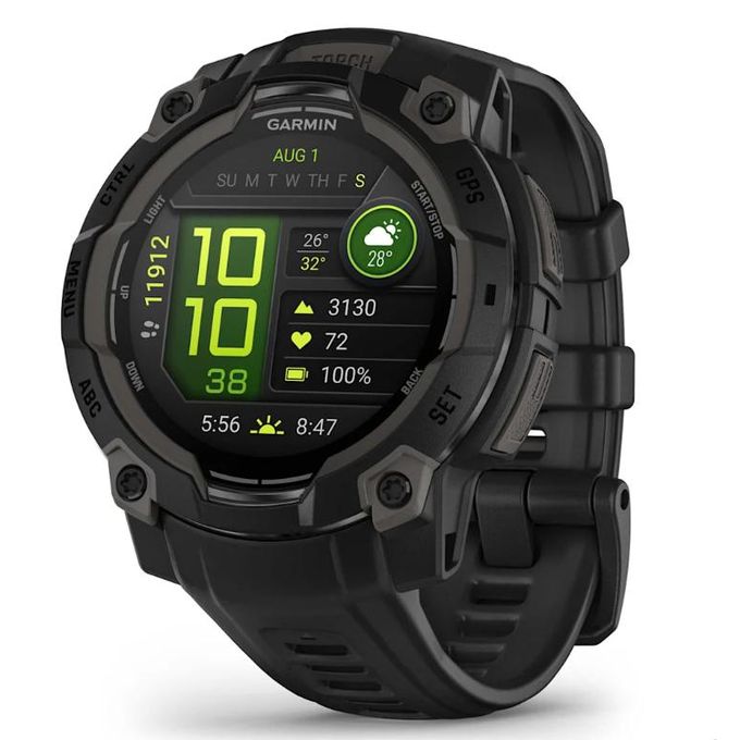 Garmin Instinct 3 AMOLED Black 45mm Watch with Black Band