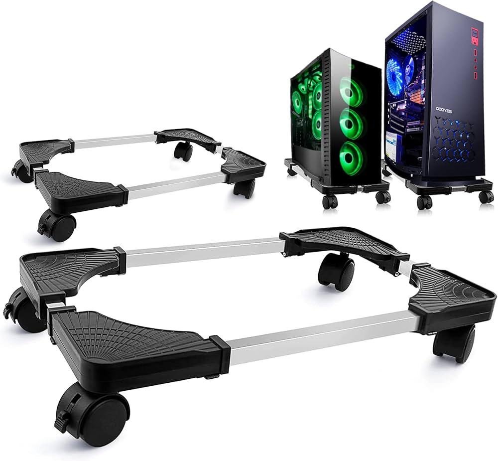 Buy CPU Stand for PC Desktop Rolling Dolly Deear Adjustable Mobility Multi Purpose Heat Protection Black in kumasi