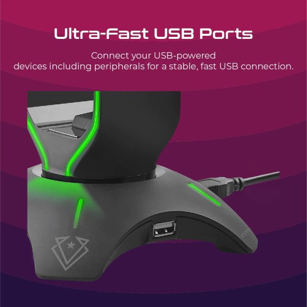 Vertux Versatile Mouse Bungee with Headphone Holder & USB Port