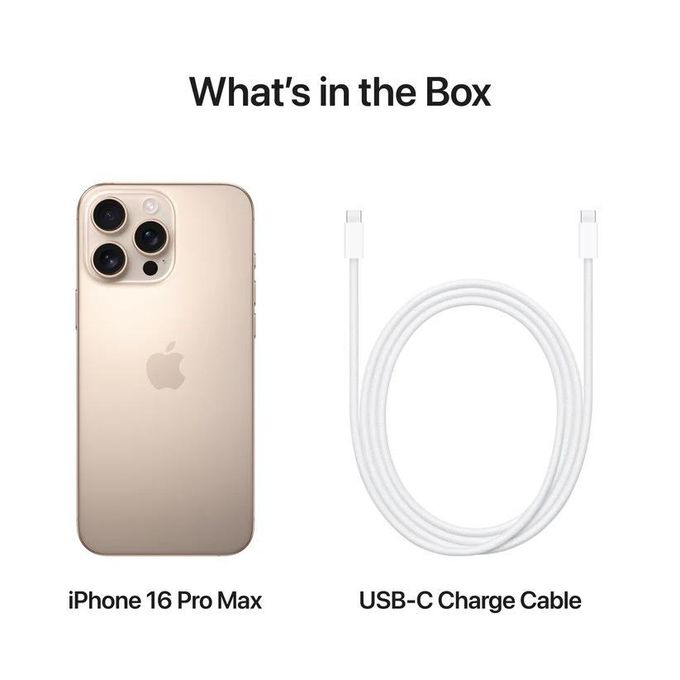 Apple iPhone 16 Pro Max – 6.7-inch Display – 8GB RAM – 256GB Storage – 48MP/12MP Camera – 4852mAh Battery – Desert Titanium Color