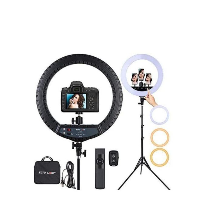 22-Inch Black LED Circle Fill Light for Selfies