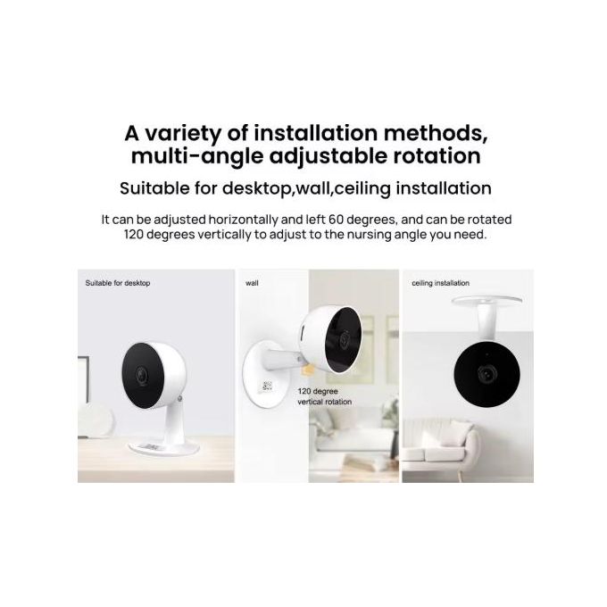 Tuya WiFi Indoor Smart Camera – Black and White