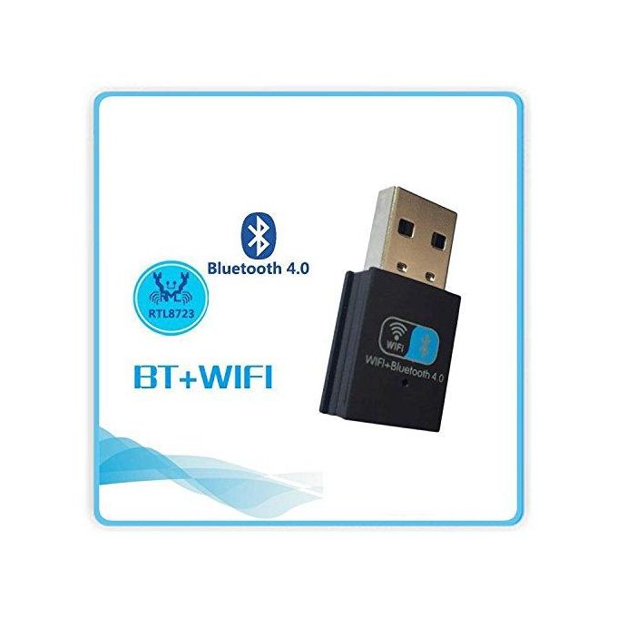 150Mbps WiFi Adapter with Bluetooth 4.0 USB for Windows, Linux, and Mac - Black