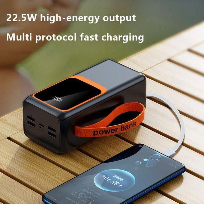 60000mAh Portable Power Bank for Apple, Android, and Type-C Devices - Black