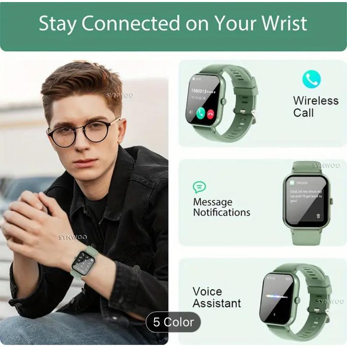 Full Touch High Definition LCD Smartwatch Compatible with iOS and Android Phones, Featuring Call Functionality